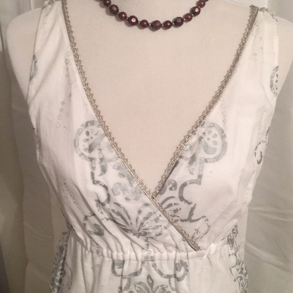 LOFT white dress with silver detail - Picture 3 of 5